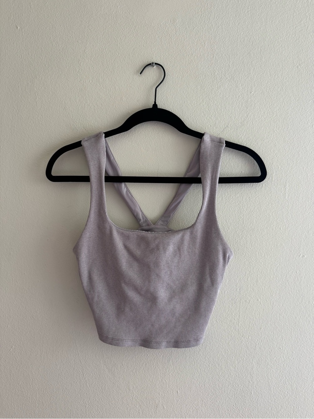 Alo Yoga ribbed crop tank top grey medium